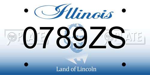 0789ZS Illinois License Plate