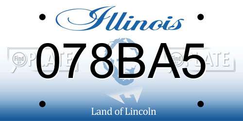 078BA5 Illinois License Plate
