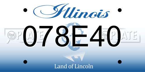 078E40 Illinois License Plate