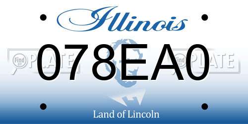 078EA0 Illinois License Plate