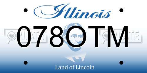 078OTM Illinois License Plate