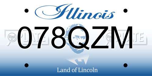 078QZM Illinois License Plate