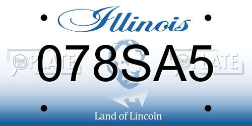 078SA5 Illinois License Plate