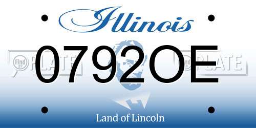 0792OE Illinois License Plate