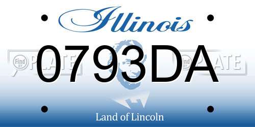 0793DA Illinois License Plate