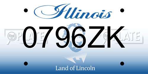 0796ZK Illinois License Plate
