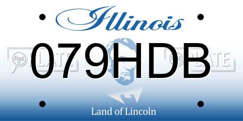 079HDB Illinois License Plate