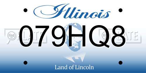 079HQ8 Illinois License Plate