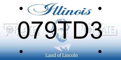 079TD3 Illinois License Plate
