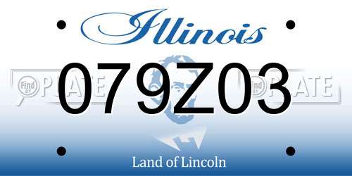 079Z03 Illinois License Plate