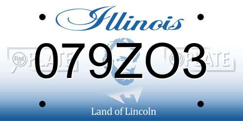 079ZO3 Illinois License Plate