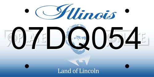 07DQ054 Illinois License Plate