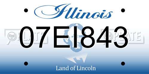 07EI843 Illinois License Plate