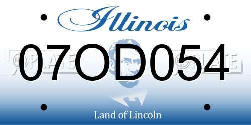 07OD054 Illinois License Plate