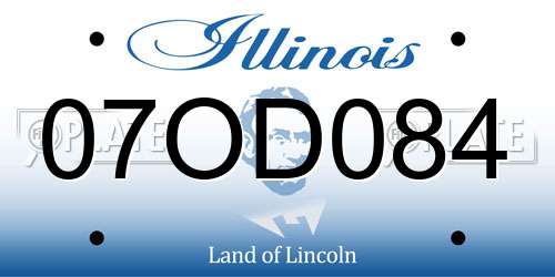 07OD084 Illinois License Plate
