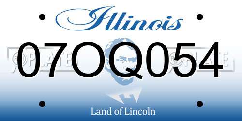 07OQ054 Illinois License Plate