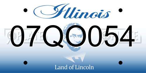07QO054 Illinois License Plate