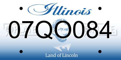 07QO084 Illinois License Plate