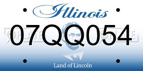 07QQ054 Illinois License Plate