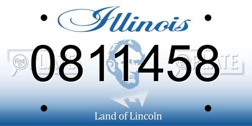 0811458 Illinois License Plate