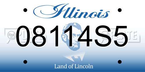 08114S5 Illinois License Plate