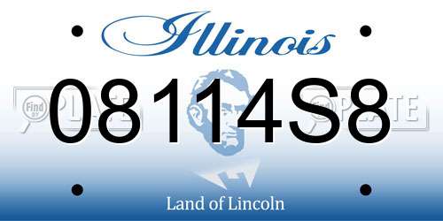 08114S8 Illinois License Plate