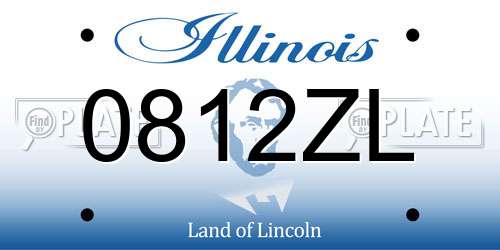 0812ZL Illinois License Plate