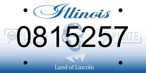 0815257 Illinois License Plate