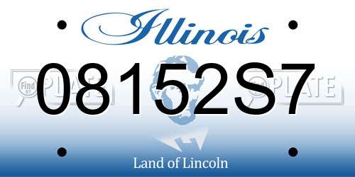 08152S7 Illinois License Plate