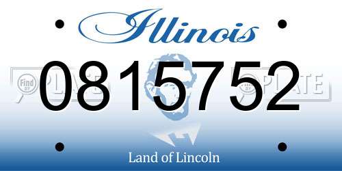 0815752 Illinois License Plate