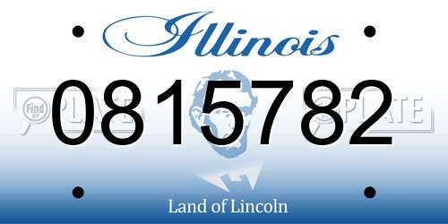 0815782 Illinois License Plate
