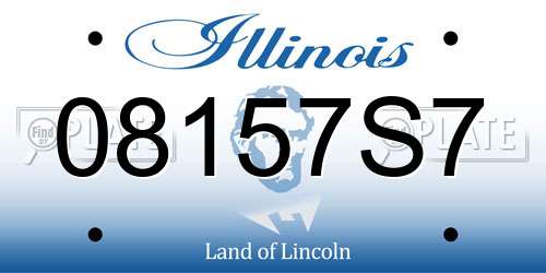 08157S7 Illinois License Plate