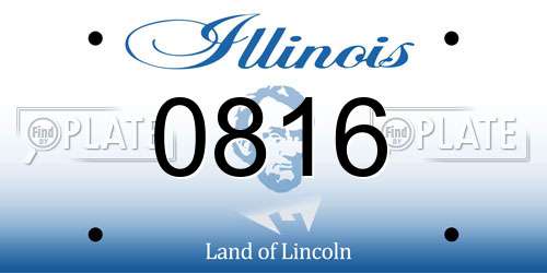 0816 Illinois License Plate