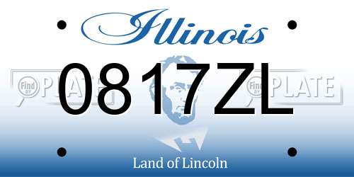 0817ZL Illinois License Plate