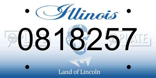 0818257 Illinois License Plate