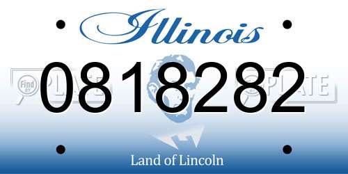 0818282 Illinois License Plate