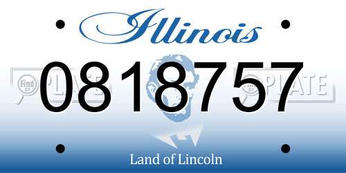 0818757 Illinois License Plate