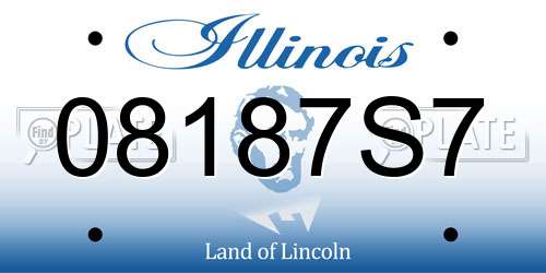 08187S7 Illinois License Plate