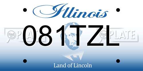 081TZL Illinois License Plate
