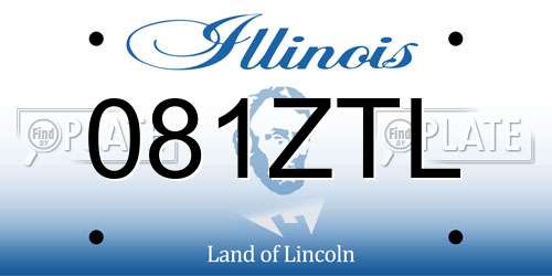 081ZTL Illinois License Plate