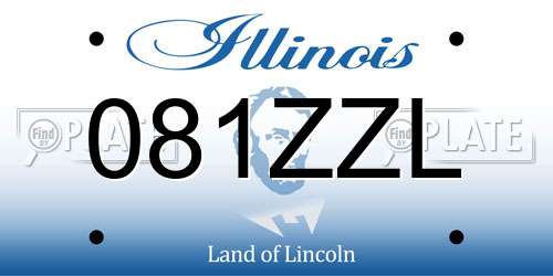 081ZZL Illinois License Plate