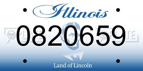 0820659 Illinois License Plate