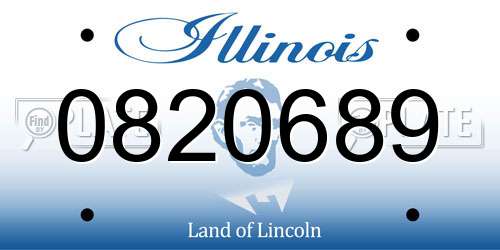 0820689 Illinois License Plate