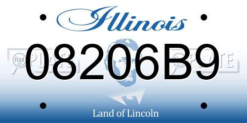 08206B9 Illinois License Plate