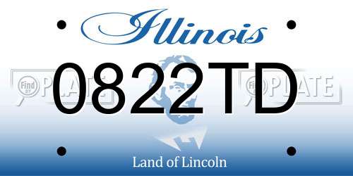 0822TD Illinois License Plate