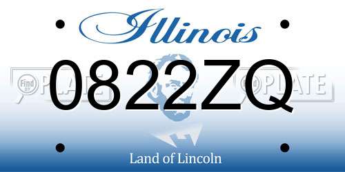 0822ZQ Illinois License Plate