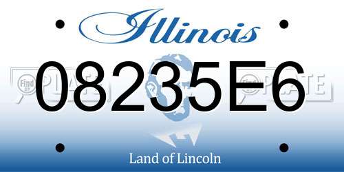 08235E6 Illinois License Plate