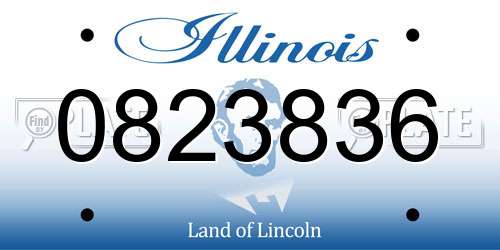0823836 Illinois License Plate
