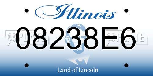 08238E6 Illinois License Plate