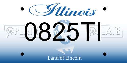 0825TI Illinois License Plate